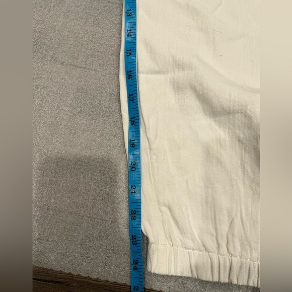 [S]Zara White Linen Blend Drawstring Jogger Pants Slouchy relaxed Gauze - Picture 6 of 8